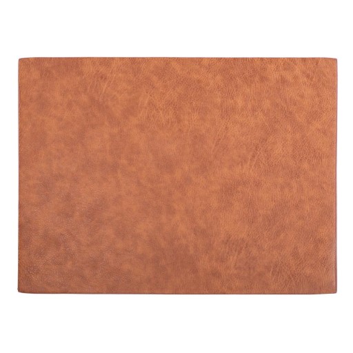 Suport farfurie din imitație de piele ZicZac Troja Rectangle, 33 x 45 cm, portocaliu - maro
