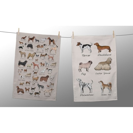 Set de 2 șervețele Little Nice Things Dog Types, 47 x 65 cm
