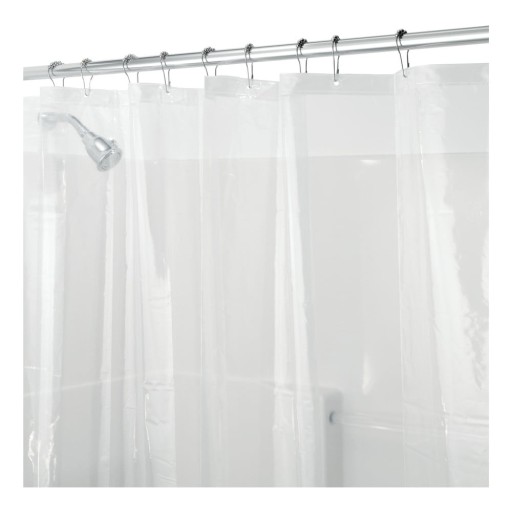 Perdea de duș transparentă iDesign PEVA, 200 x 180 cm