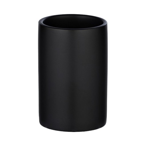 Suport din ceramică pentru periuțele de dinți Wenko Polaris, negru mat