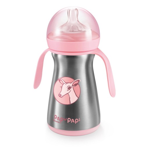 Sticlă termo roz din oțel inoxidabil pentru copii 0,2 l Papu Papi - Tescoma