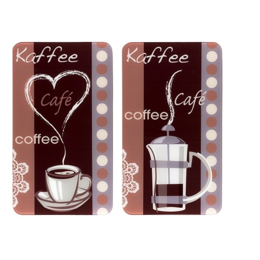 Set 2 protecții din sticlă pentru aragaz Maximex Coffee, 52 x 30 cm