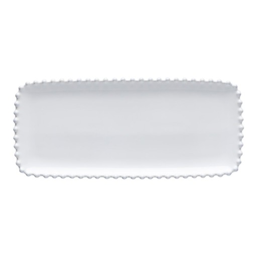 Platou din gresie ceramică Costa Nova Pearl, lungime 30 cm, alb