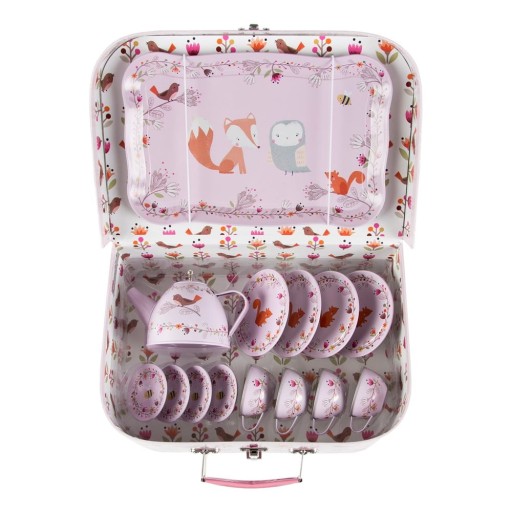 Valijoară de picnic pentru copii Sass & Belle Woodland Friends, roz