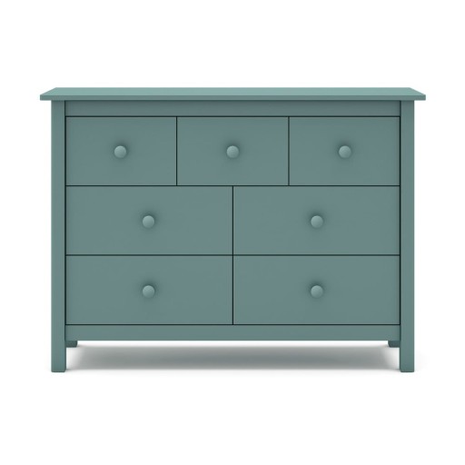 Comodă pentru copii în culoarea petrolului joasă din lemn de pin 110x80 cm Max – Marckeric
