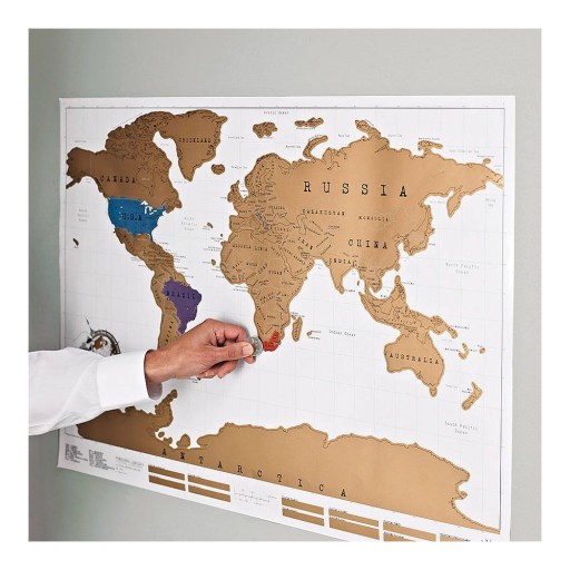 Hartă 88x52 cm pentru răzuire World Scratch Map – Ambiance