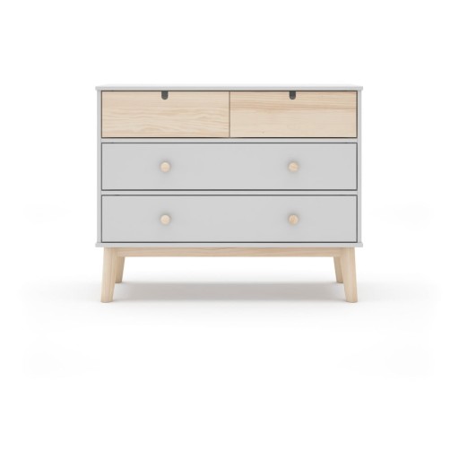 Comodă pentru copii albă joasă 100x81 cm Estefania – Marckeric