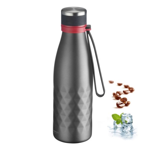 Sticlă gri de călătorie din silicon și oțel inoxidabil 550 ml Viva – Westmark