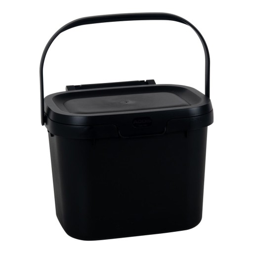 Recipient pentru deșeuri compostabile cu capac Addis, 24,5 x 18,5 x 19 cm, negru