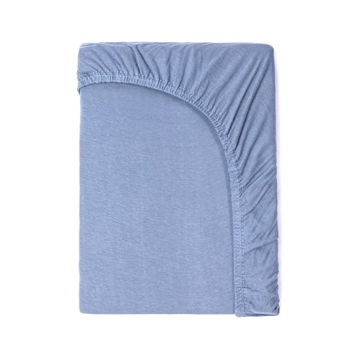 Cearșaf elastic din bumbac pentru copii Good Morning, 70 x 140/150 cm, albastru