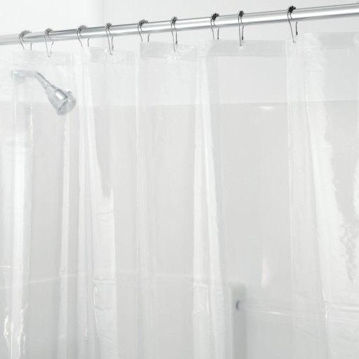 Perdea de duș transparentă iDesign PEVA, 183 X 183 cm