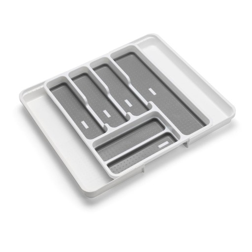Organizator de tacâmuri alb/gri din plastic 58,5 x 41,5 cm – Addis