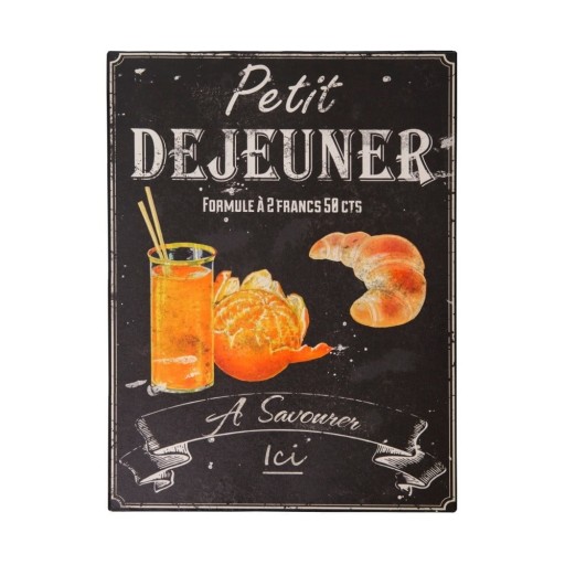 Semn din metal 25x33 cm Petit déjeuner – Antic Line