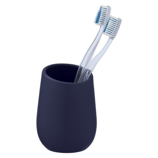 Suport pentru periuțe de dinți din ceramică Wenko Badi, albastru închis