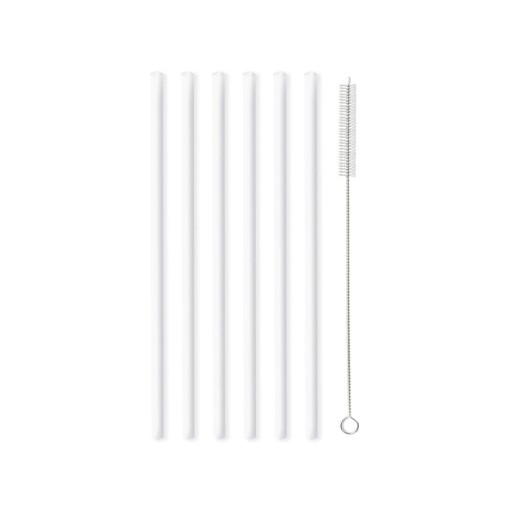 Set 6 paie din sticlă Vialli Design, lungime 20 cm, alb