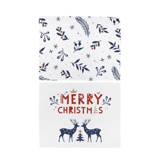 Suporturi de farfurii cu model de Crăciun 2 buc 45x35 cm Merry Blue Christmas - Butter Kings