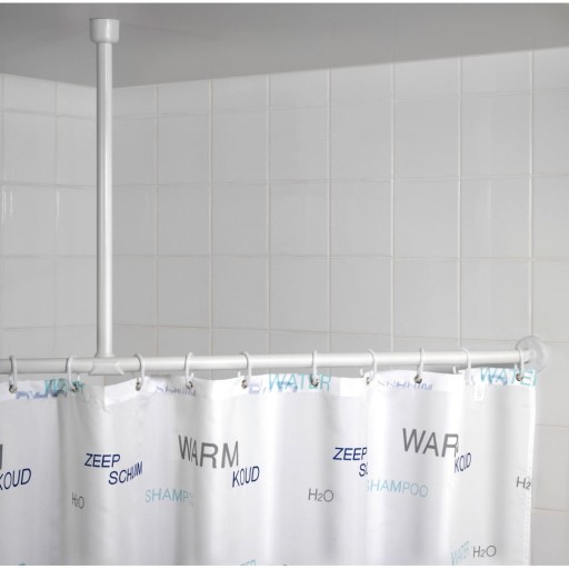 Suport de tavan alb pentru perdea de duș 57 cm - Wenko