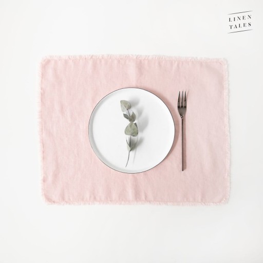 Suport pentru farfurie roz deschis din in 35x45 cm - Linen Tales
