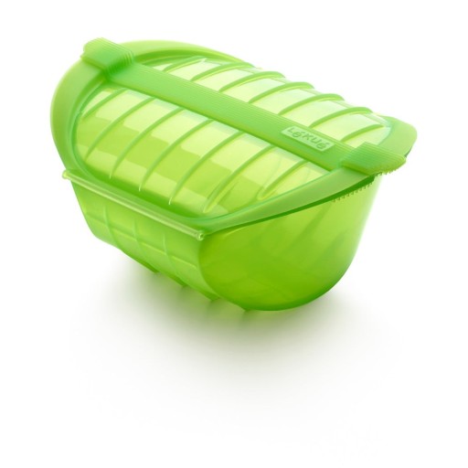 Recipient din silicon pentru gătire la aburi pentru 3 - 4 porții Lékué Deep Steam Case, verde
