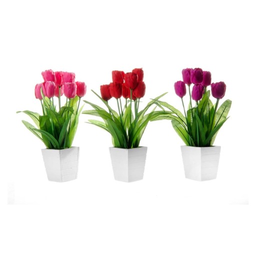 Set 3 flori artificiale în ghiveci Casa Selección Tulip
