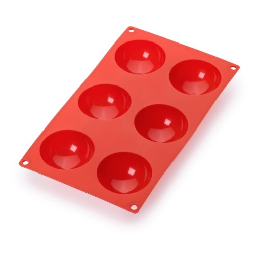 Formă din silicon pentru 6 mini prăjituri Lékué, roșu
