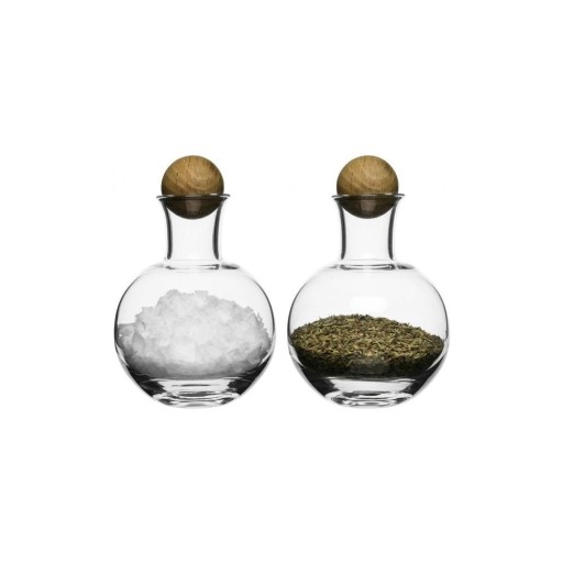 Solniță și piperniță Sagaform Oval Oak, 200 ml