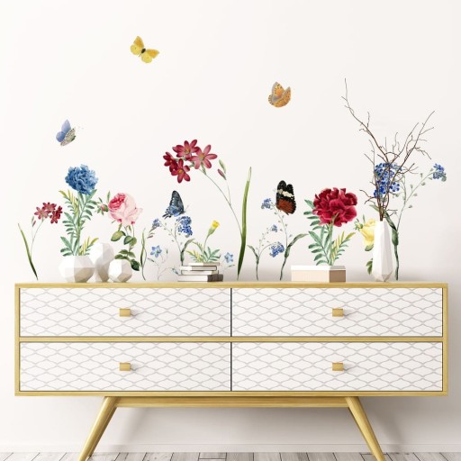 Set autocolante pentru perete Ambiance Flowers in the Garden