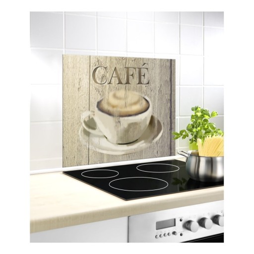 Protecție din sticlă pentru peretele de lângă aragaz Wenko Café, 60 x 50 cm