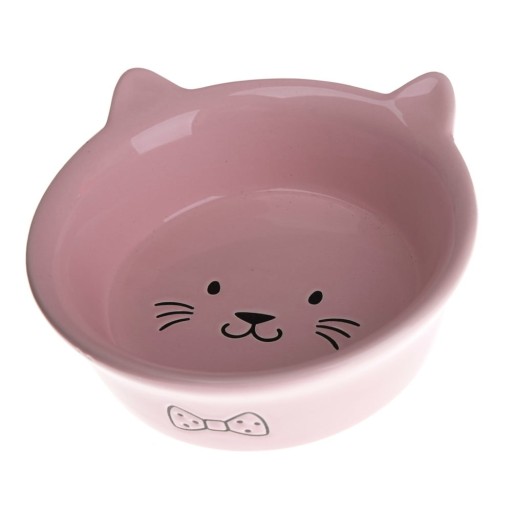Bol din ceramică pentru pisici Dakls, ø 14 cm, roz