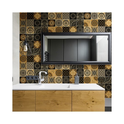 Set 15 autocolante de perete Ambiance Azulejos Tiles San Juan, 10 x 10 cm