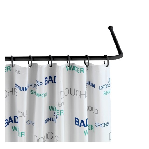 Suport universal pe colț pentru perdea de duș Wenko Black, ø 2 cm, negru