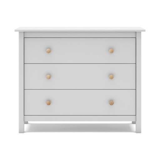 Comodă pentru copii albă joasă din lemn de pin 100x80 cm Max – Marckeric