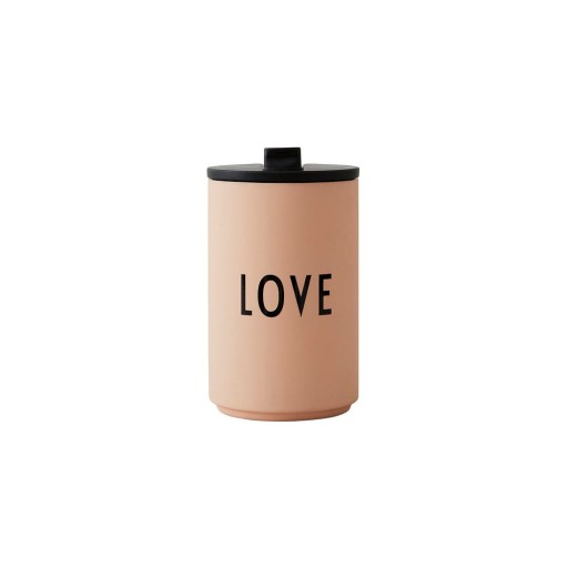 Cană termos portocalie/bej 350 ml Love – Design Letters