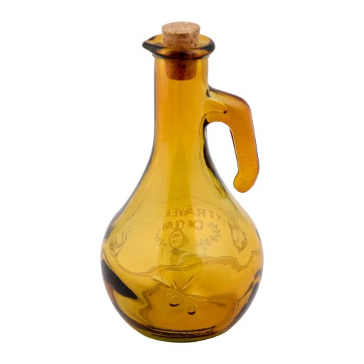 Olivieră din sticlă reciclată galbenă, 500 ml Olive - Ego Dekor