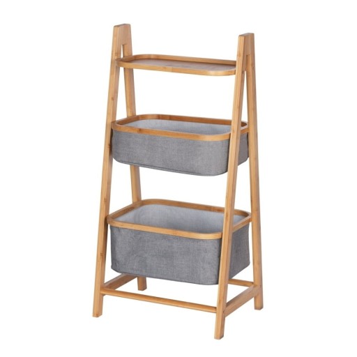 Etajeră de baie gri/maro din bambus 44x91 cm Bahari – Wenko