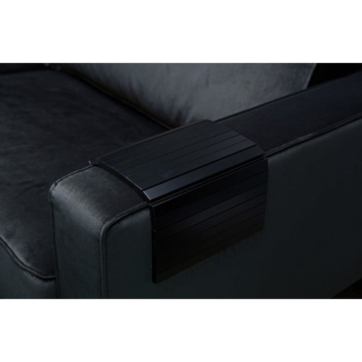 Cotieră flexibilă din lemn pentru canapea WOOOD Tray, negru
