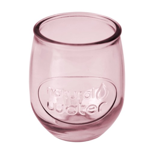 Pahar din sticlă reciclată Ego Dekor Water, 400 ml, roz deschis