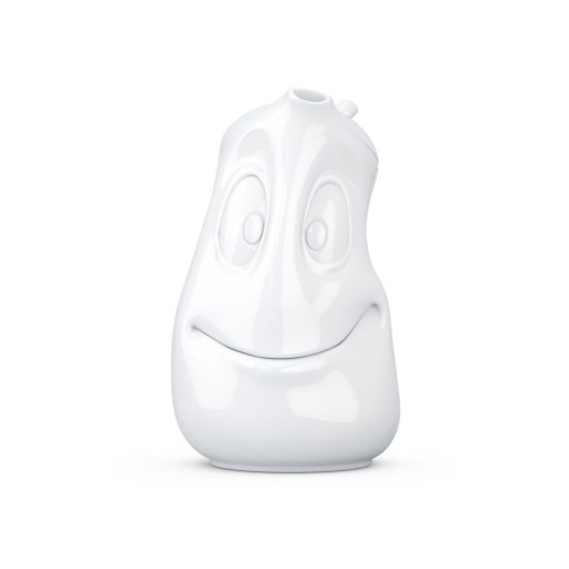 Ceainic din porțelan, zâmbet, 58products, alb