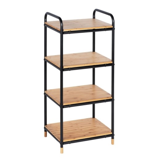 Etajeră de baie neagră/în culoare naturală din metal 42x94,5 cm Loft – Wenko