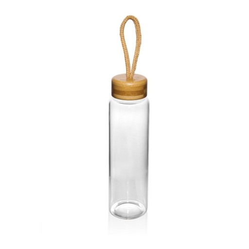 Sticlă cu capac din lemn de bambus Bambum Diem, 500 ml