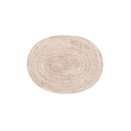 Suport din ratan pentru farfurie Tiseco Home Studio, 30 x 40 cm, alb