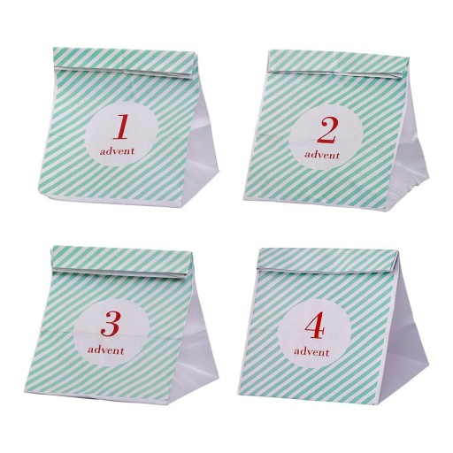 Set 4 pungi de hârtie advent pentru cadou Bloomingville