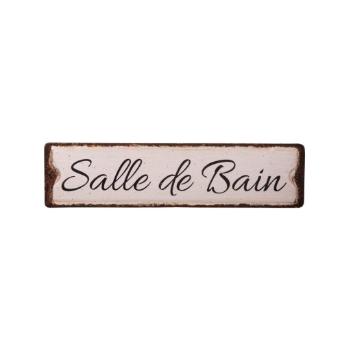 Semn din metal 40x10 cm Salle De Bain – Antic Line