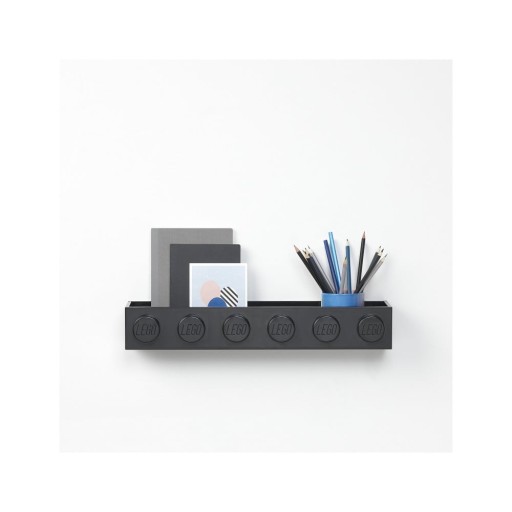 Raft de perete pentru copii LEGO® Sleek, negru