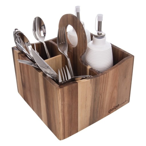 Suport pentru ustensile de bucătărie din lemn Wooden – Orion