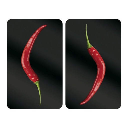 Set 2 protecții din sticlă pentru aragaz Wenko Peperoni, 52 x 30 cm