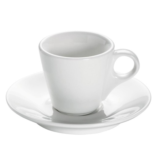 Ceașcă din porțelan cu farfurie Maxwell & Williams Basic Espresso, 70 ml, alb