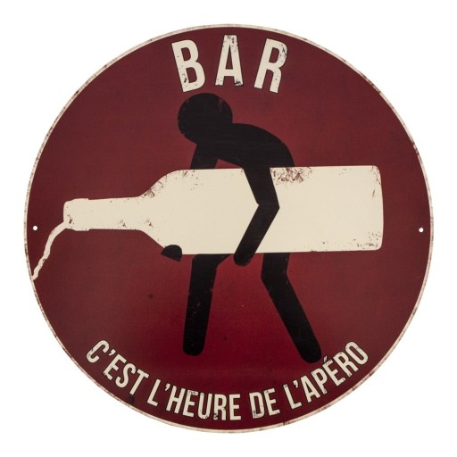 Semn din metal 40x40 cm C'est l'heure de l'apéro – Antic Line