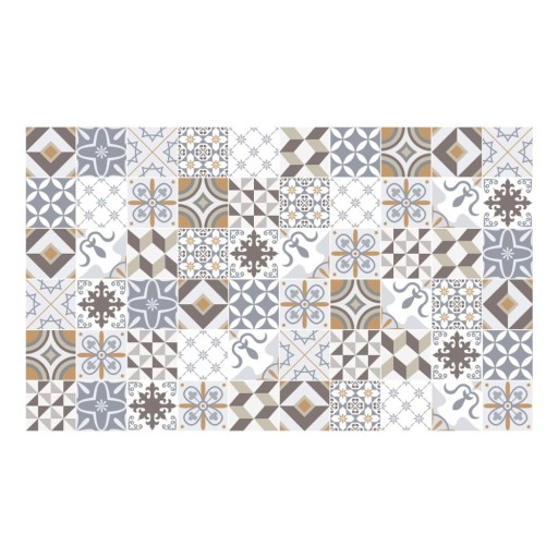 Set 60 autocolante de perete Ambiance Cement Tiles Liliania, 15 x 15 cm