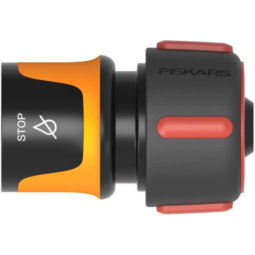 Conector de cuplare rapidă pentru sisteme de irigare Fiskars Comfort Stop, lungime 6,8 cm